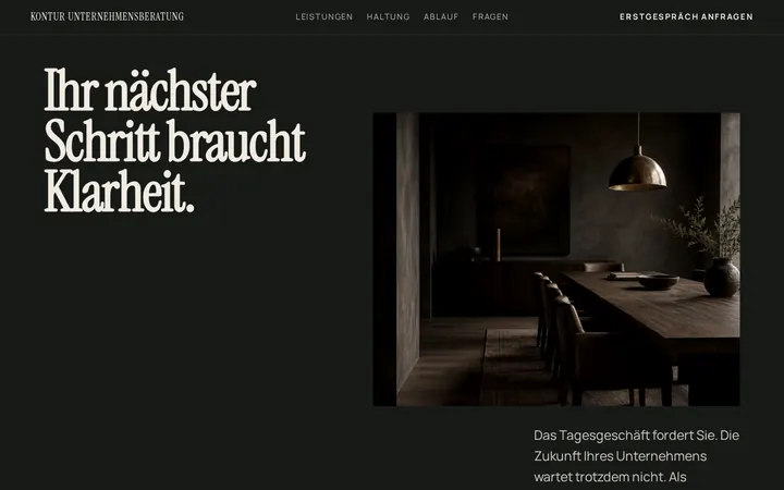 Screenshot der Website Kontur