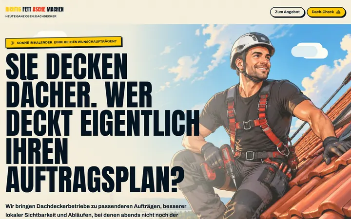 Screenshot der Website Dachdecker