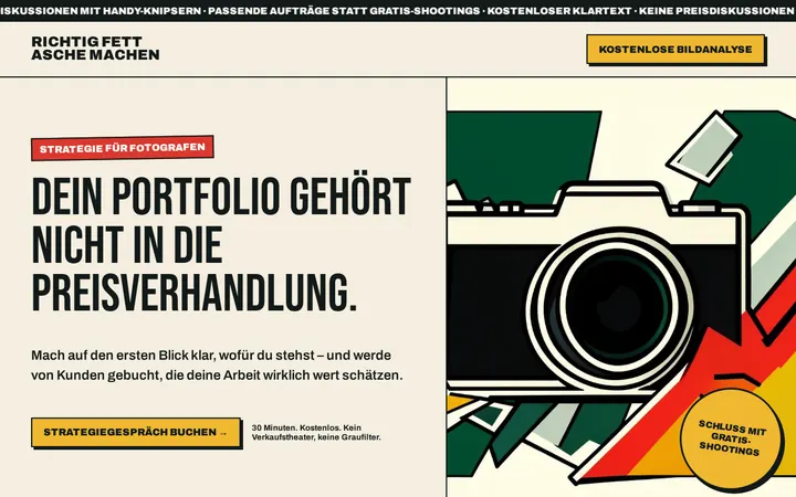 Screenshot der Website Fotografie