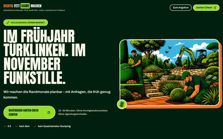 Screenshot der Website Garten- & Landschaftsbau