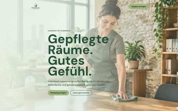 Screenshot der Website ChrisClean Augsburg – Natürlich sauber