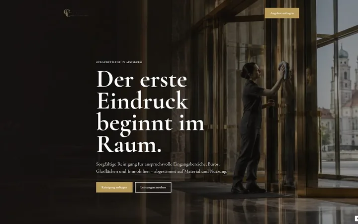 Screenshot der Website ChrisClean Augsburg – Objektpflege Premium