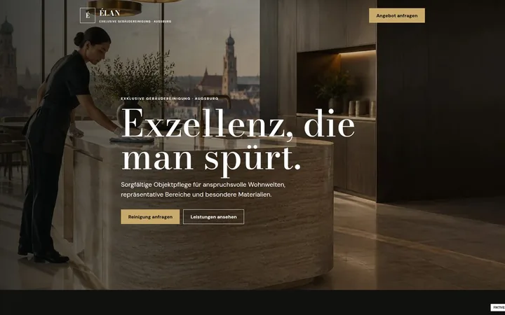 Screenshot der Website Exklusive Gebäudereinigung Augsburg