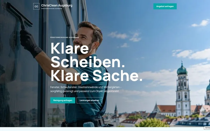 Screenshot der Website ChrisClean Augsburg – Fensterreinigung