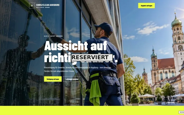 Screenshot der Website ChrisClean Augsburg – Glas & Fenster