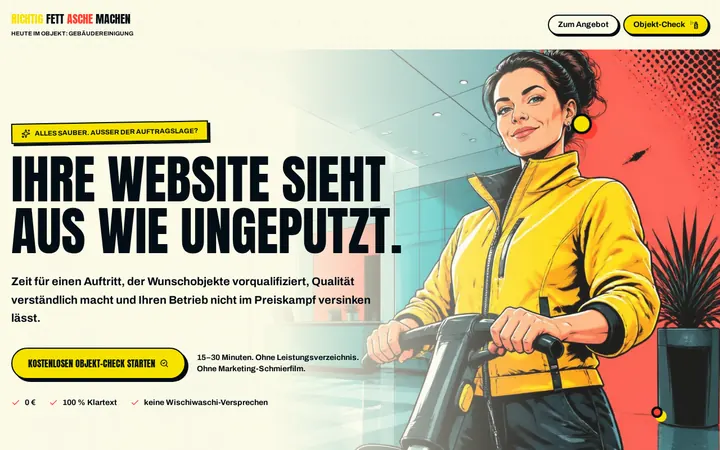 Screenshot der Website Gebäudereinigung