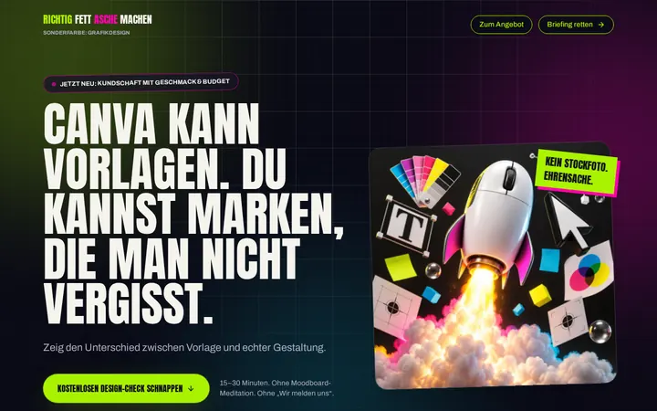 Screenshot der Website Grafikdesign