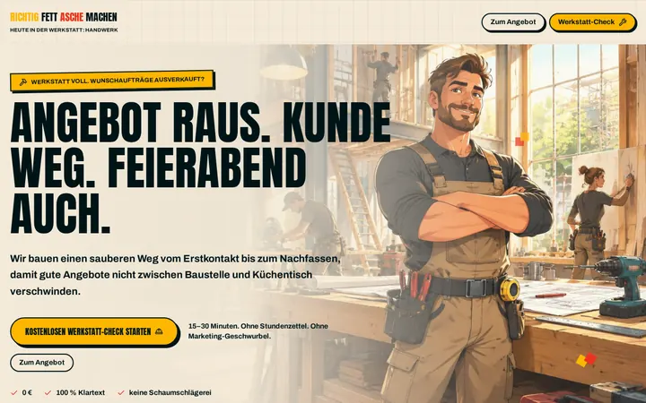 Screenshot der Website Handwerk