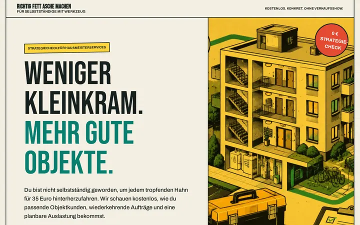 Screenshot der Website Hausmeisterservice