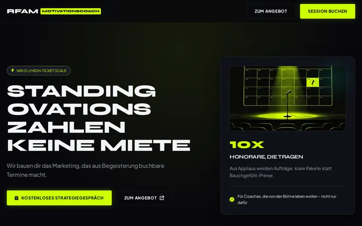 Screenshot der Website Motivationscoaching
