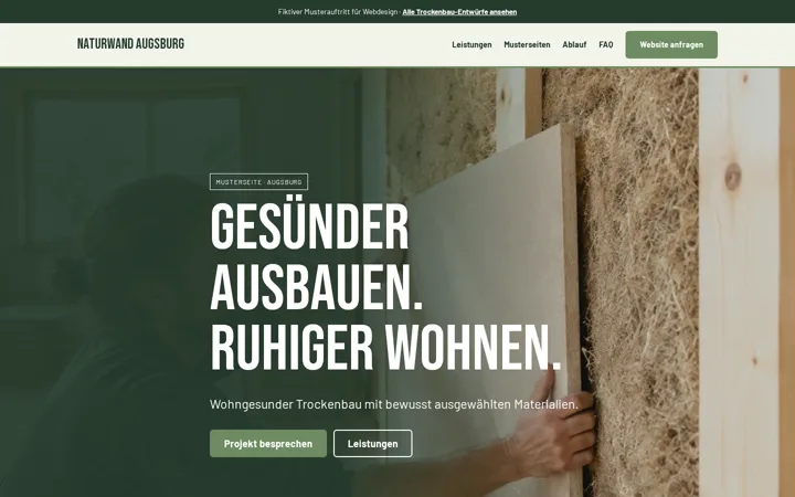 Screenshot der Website Naturwand Augsburg