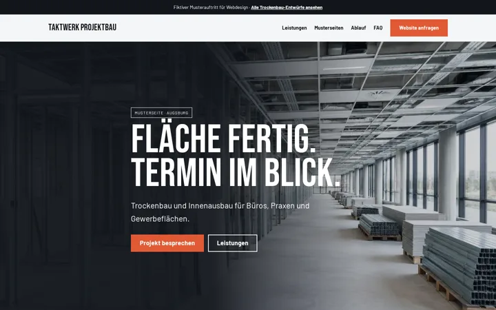 Screenshot der Website Taktwerk