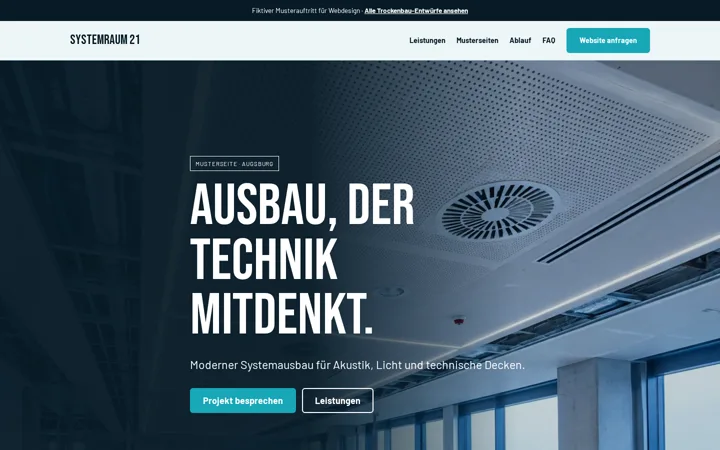 Screenshot der Website Systemraum