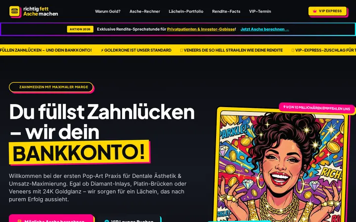Screenshot der Website Zahnarztpraxen