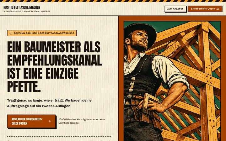 Screenshot der Website Zimmerei